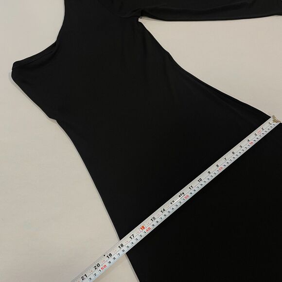 ~ Lauren Ralph Lauren S 1-Shoulder Maxi Dress Black A-line Fit&Flare Long Sleeve - Picture 9 of 15